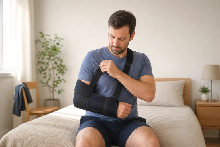 Comment mettre une attelle après une opération de l'épaule