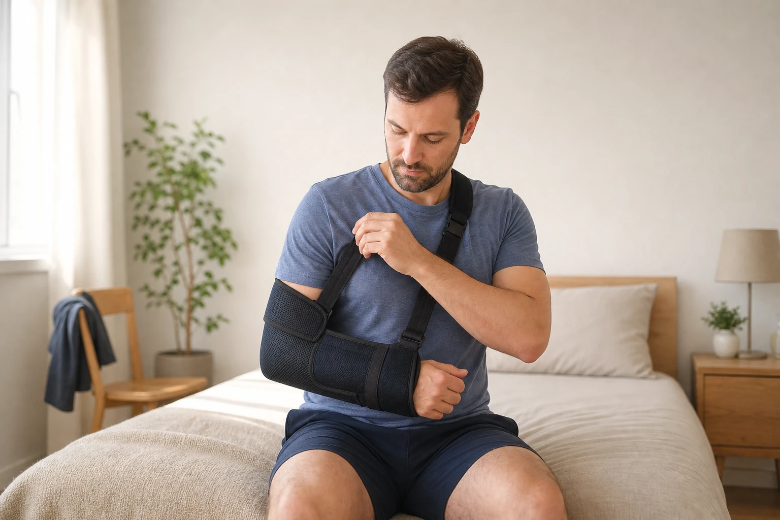 Comment mettre une attelle après une opération de l'épaule